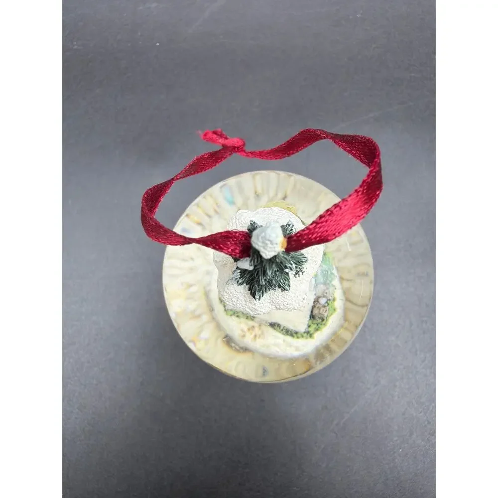 Thomas Kinkade Stonehearth Hutch 1999 Mini Snow Globe Christmas Ornament 3”